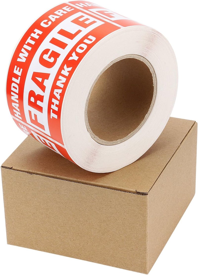 SJPACK Fragile Stickers 3'' x 5'' 1 Roll 500 Labels Fragile - Handle with Care - Thank You Shipping Labels Stickers (500 Labels/Roll) - Image 2